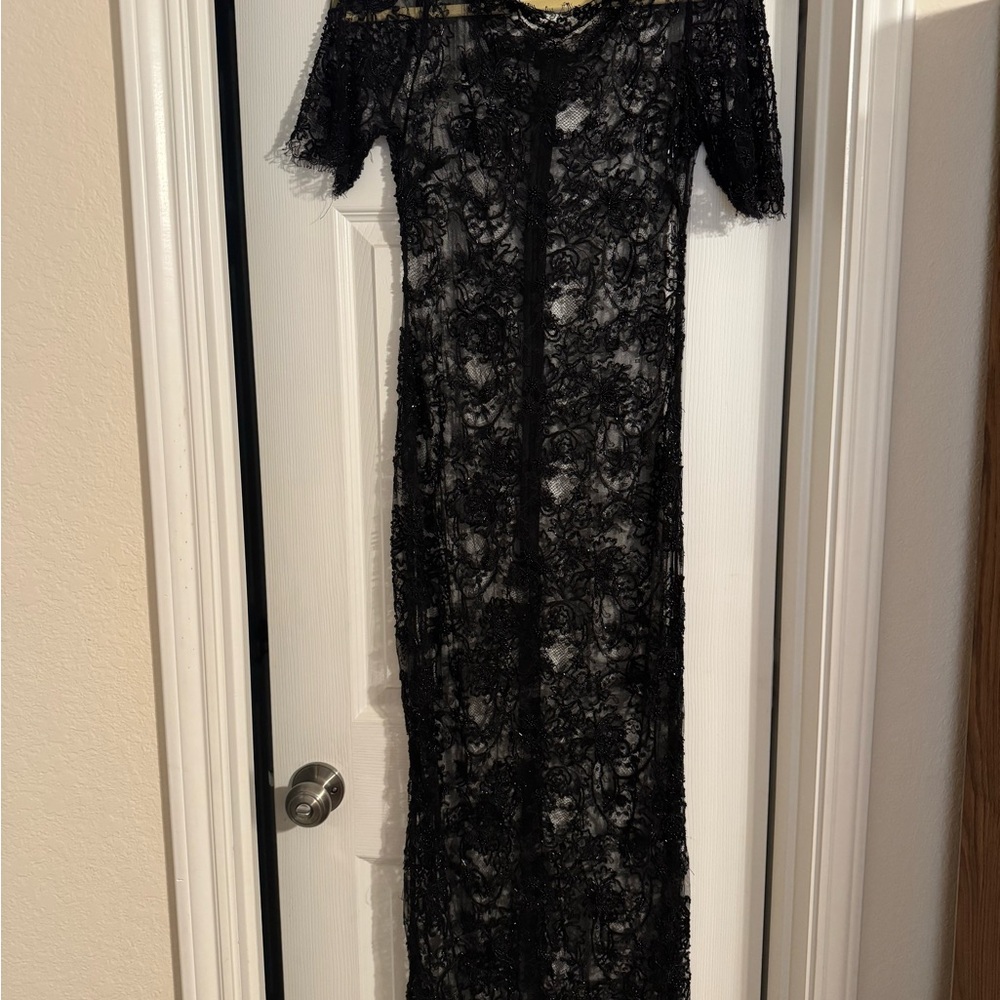 Vintage Beaded Sequin Lace Dress - Picture 6 of 6